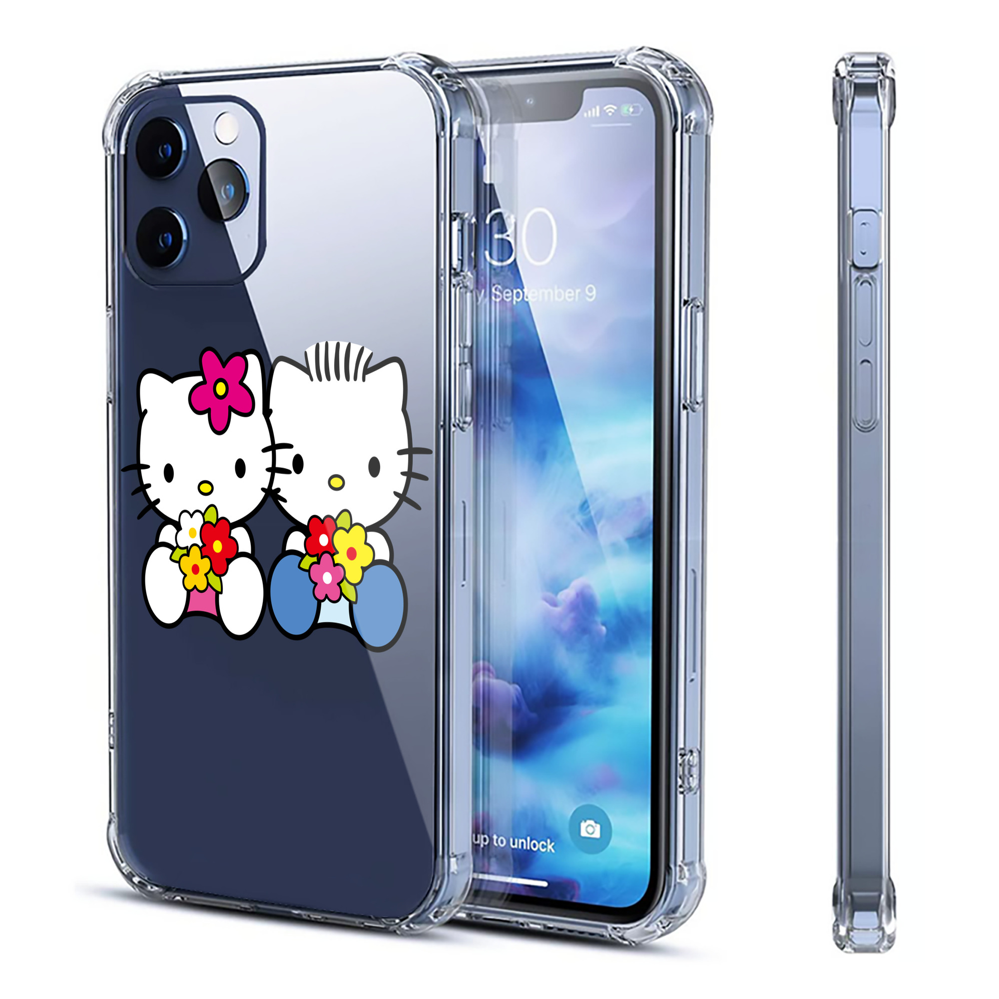 （画像用） Hello Kitty ハローキティ 【iPhone 12シリーズ対応】透明スマホケース（クリアソフトケース）